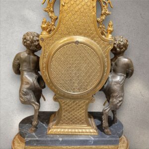 【高級】イタリア製 置時計 アンティーク 大理石 天使 真鍮