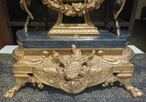 【高級】イタリア製 置時計 アンティーク 大理石 天使 真鍮