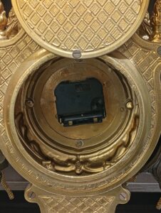 【高級】イタリア製 置時計 アンティーク 大理石 天使 真鍮
