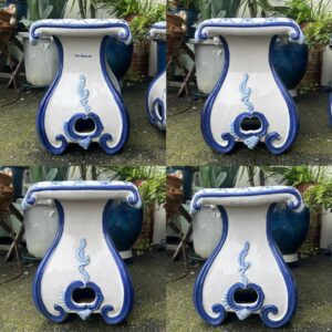 【2個セット】ガーデンスツール 花台 フラワースタンド 陶器製