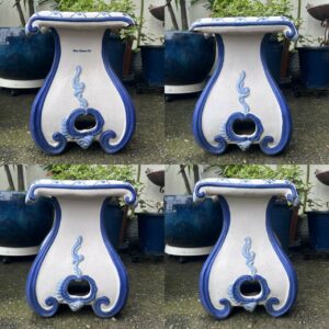 【2個セット】ガーデンスツール 花台 フラワースタンド 陶器製