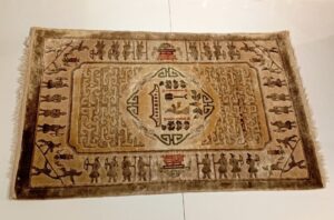 【クリーニング済】 アフガニスタン 産 絨毯 トライバルラグ ウール 幅98cm