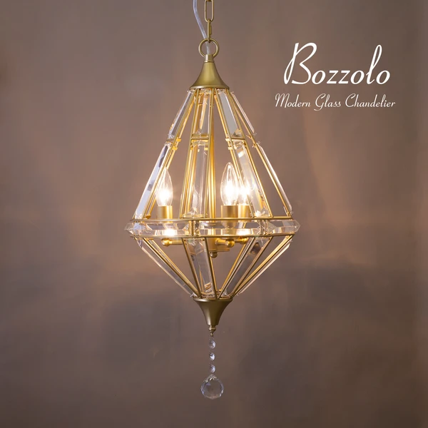 モダンガラスシャンデリア　Bozzolo/ボッツォロ　 3灯　Gold