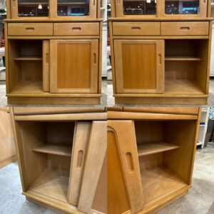 カリモク家具 食器棚 カットガラス 幅89㎝