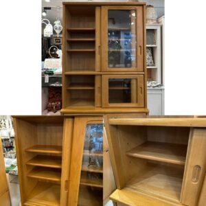 カリモク家具 食器棚 カットガラス 幅89㎝
