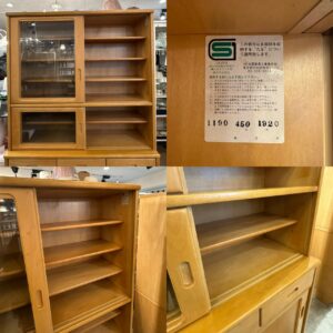 カリモク家具 食器棚 カットガラス 幅119㎝