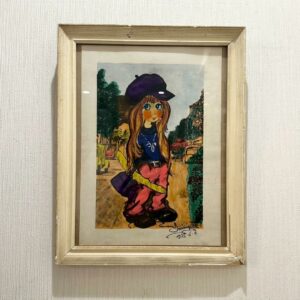 真作 フランス ヴィンテージ ビックアイアート 少女 1972年 ドミニク作