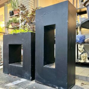 【2個セット】 ガーデンインテリア 大・小セット ブラック