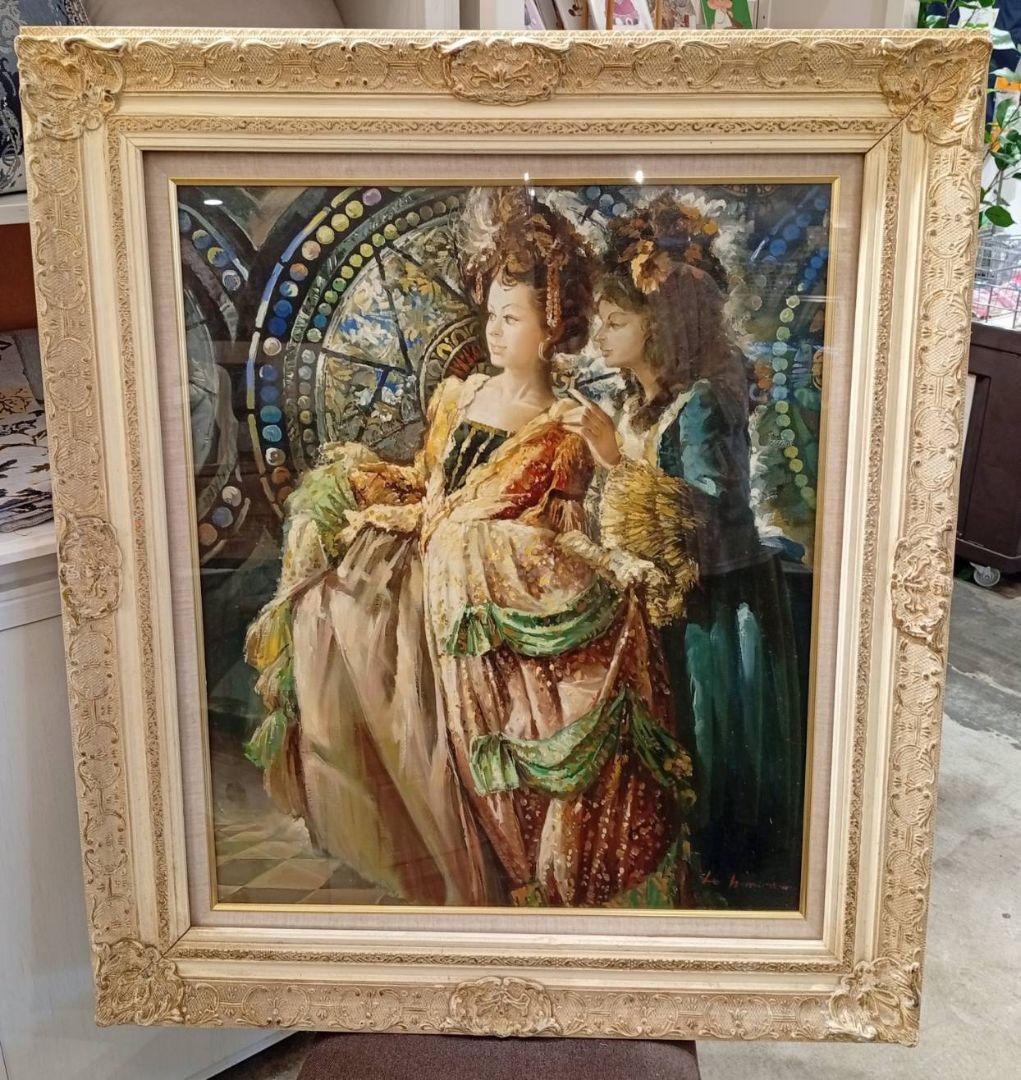 油彩 縦78.5×横66cm 婦人画