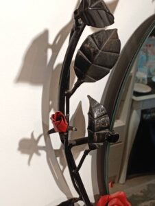 【希少】 鏡 アイアン フレーム ローズ