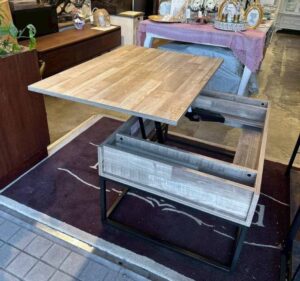 リフトトップ カクテルテーブル ナチュラルブラウン