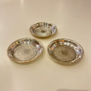 銀メッキ製　ミニトレイ3枚セット
