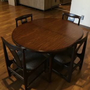 ロータイプ 伸長式ダイニングセット 4脚セット