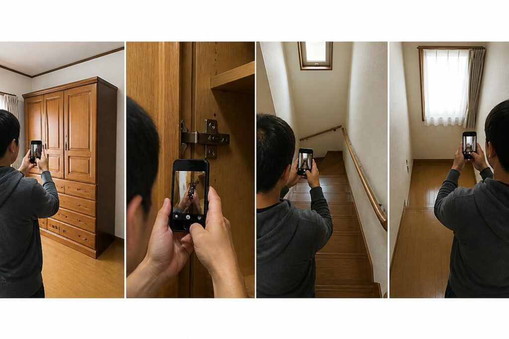大型家具の不用品回収見積もりに必要な家具と階段の写真