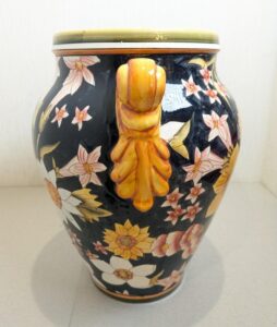 【イタリア製】 ハンドペイント フラワーベース 花瓶 陶器製