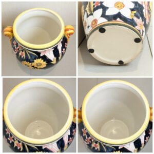 【イタリア製】 ハンドペイント フラワーベース 花瓶 陶器製