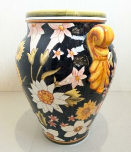 【イタリア製】 ハンドペイント フラワーベース 花瓶 陶器製