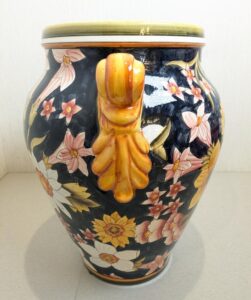 【イタリア製】 ハンドペイント フラワーベース 花瓶 陶器製