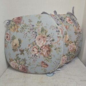 【4個セット】 新品 大判 バテイ クッション 青 紐付き